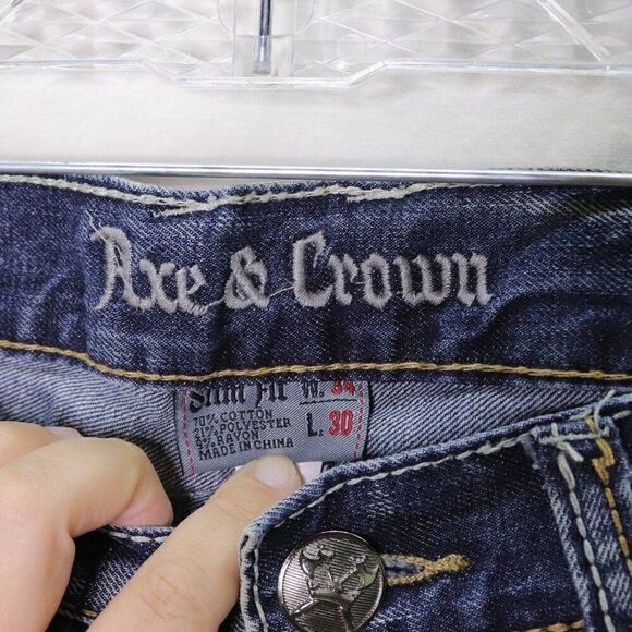 Axe and Crown | Slim Fit Dark Wash Jeans 34x30 - Picture 4 of 7